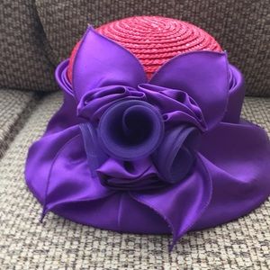 Red and purple hat